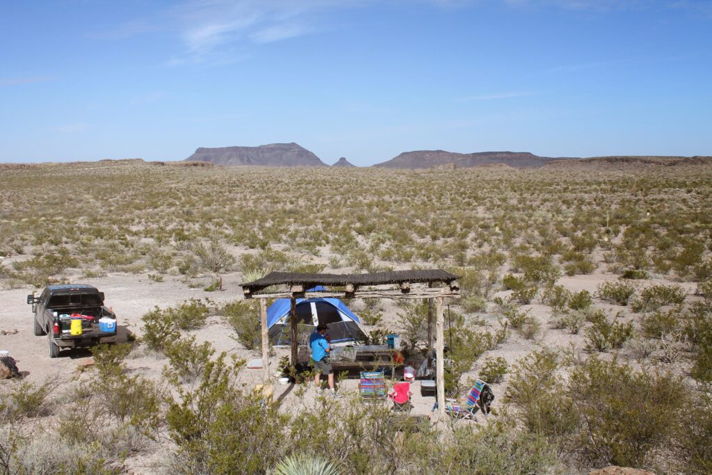 tent in the middle of the desert